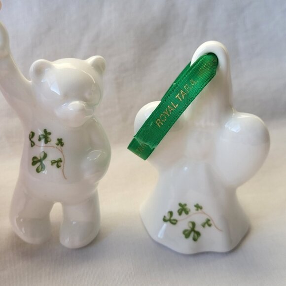 Royal Tara Ireland Porcelain Shamrock Angel and Teddy Bear Ornaments - Picture 9 of 9